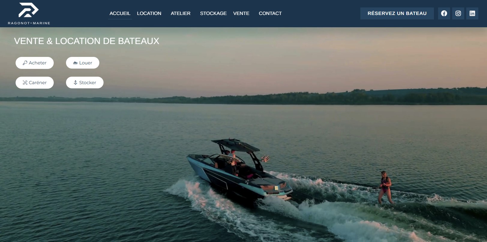 Page d'accueil du site ragonot marine