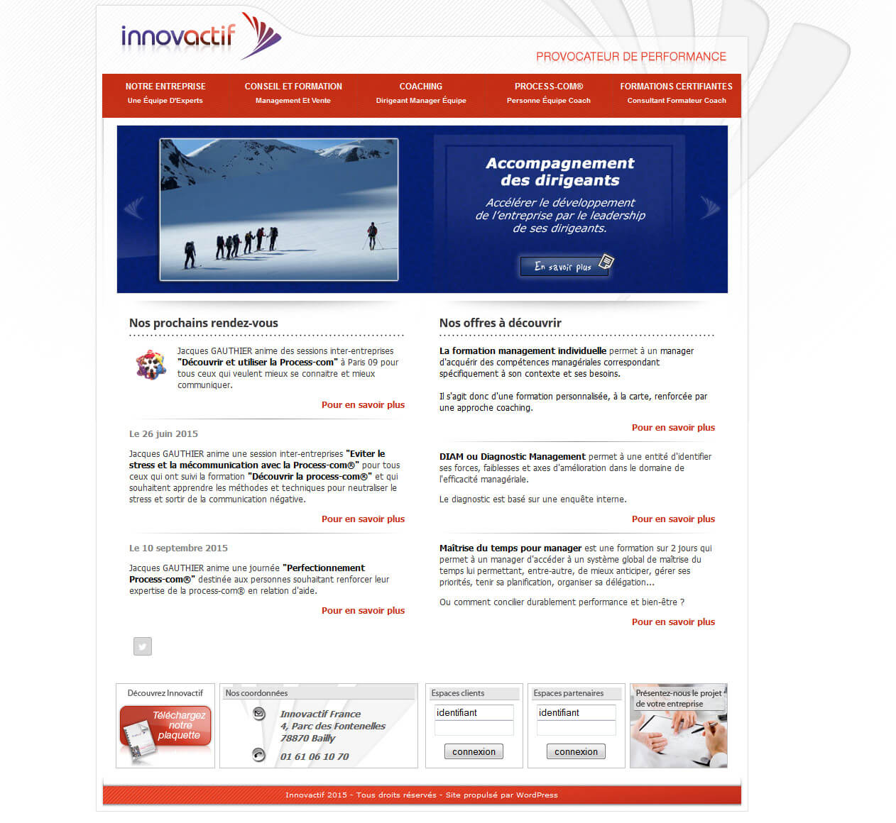 Aperçu page d'accueil Innovactif