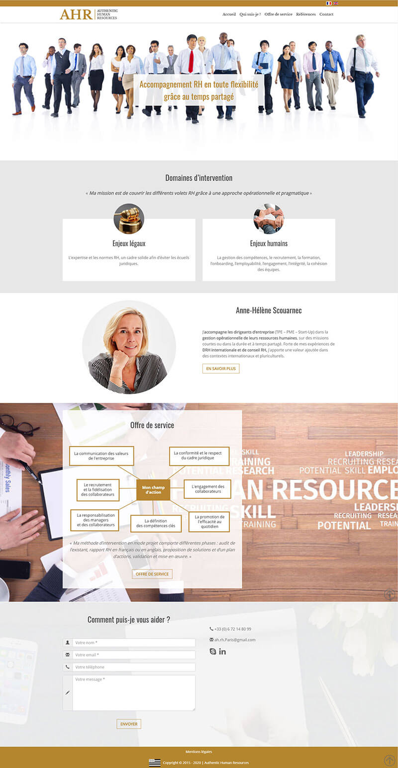 Page d'accueil Authentic Human Resources