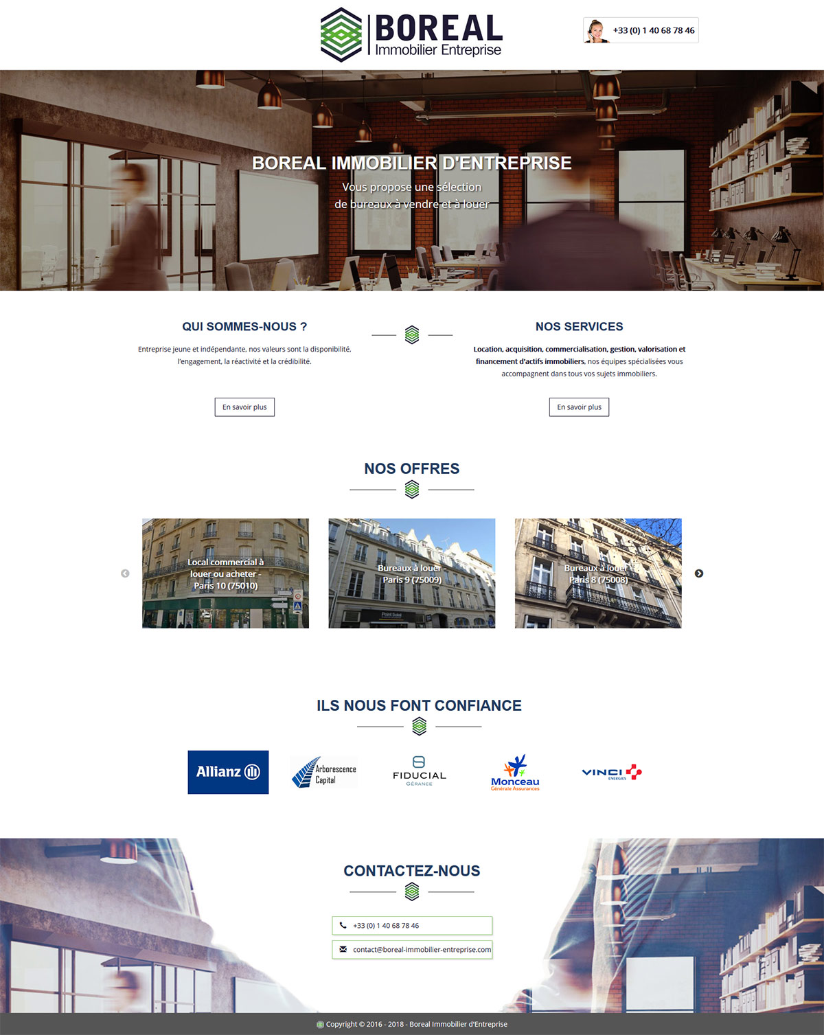 screenshot Boreal Immobilier Entreprise