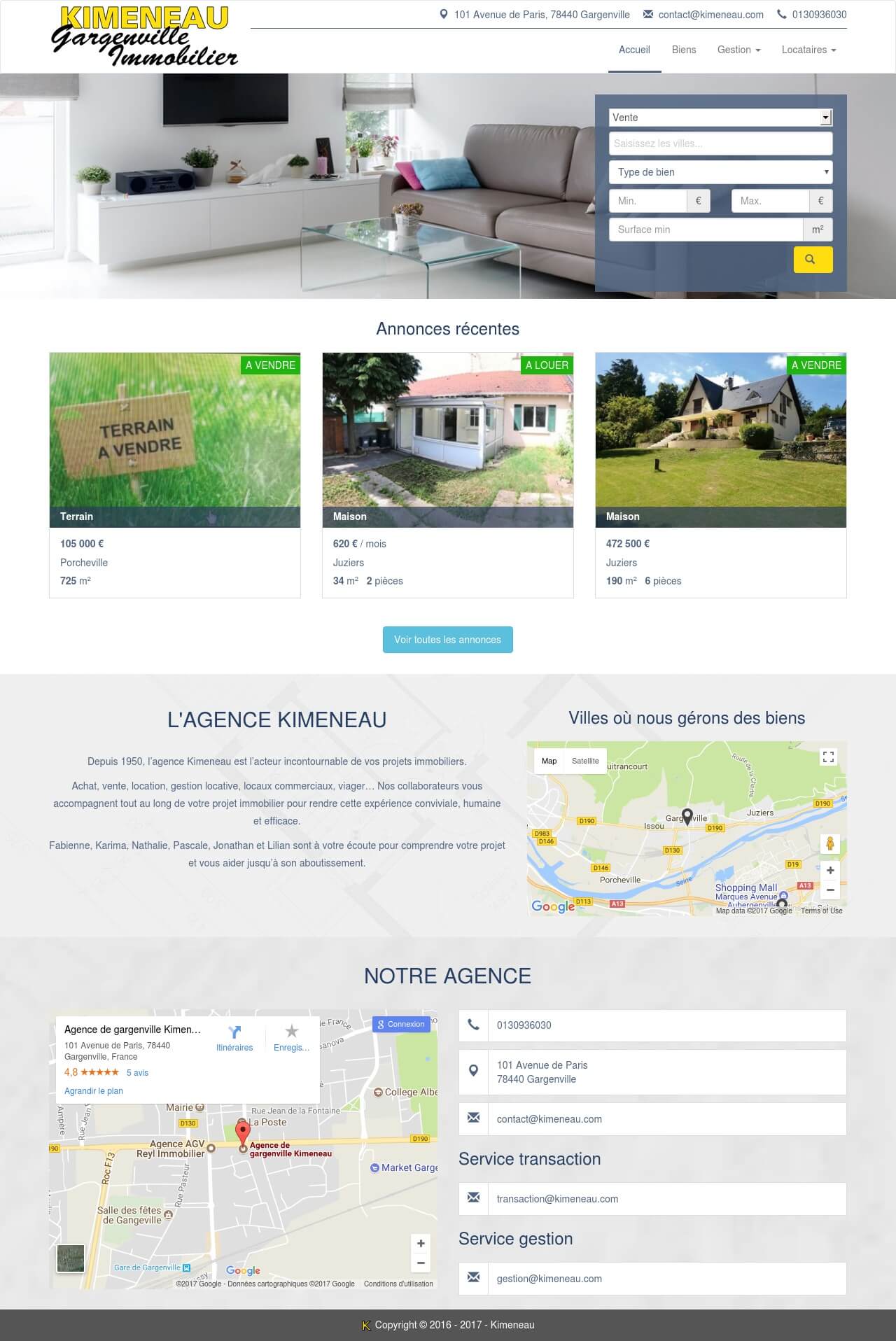 kimeneau homepage preview